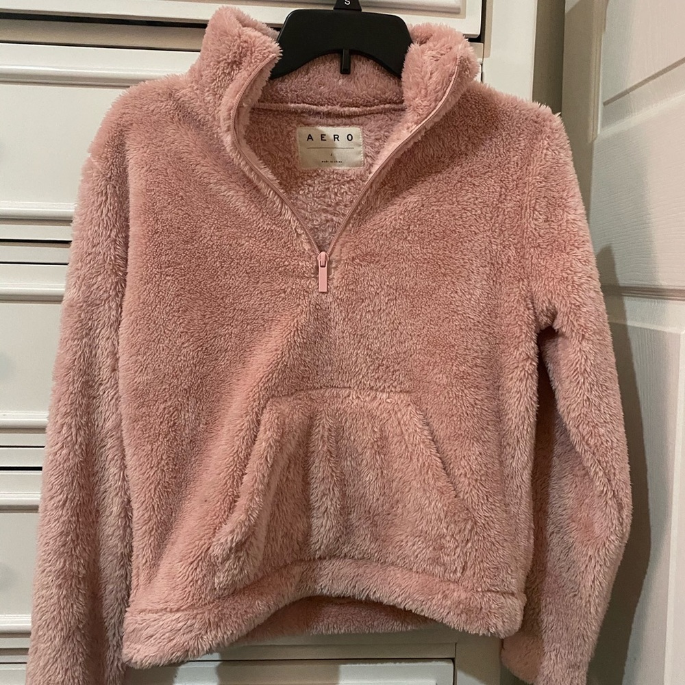 Aeropostale Pink Quarter Zip Fleece